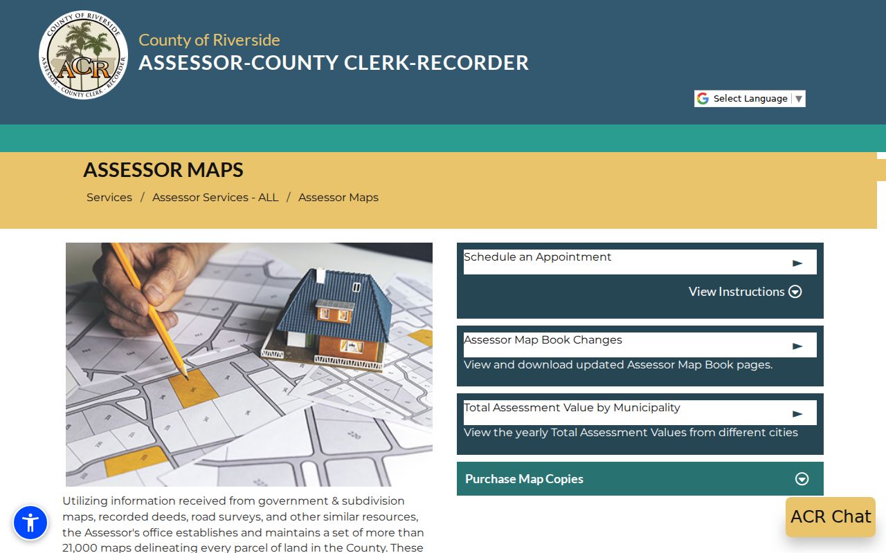 Beaumont street directory Riverside County assessor map guidance