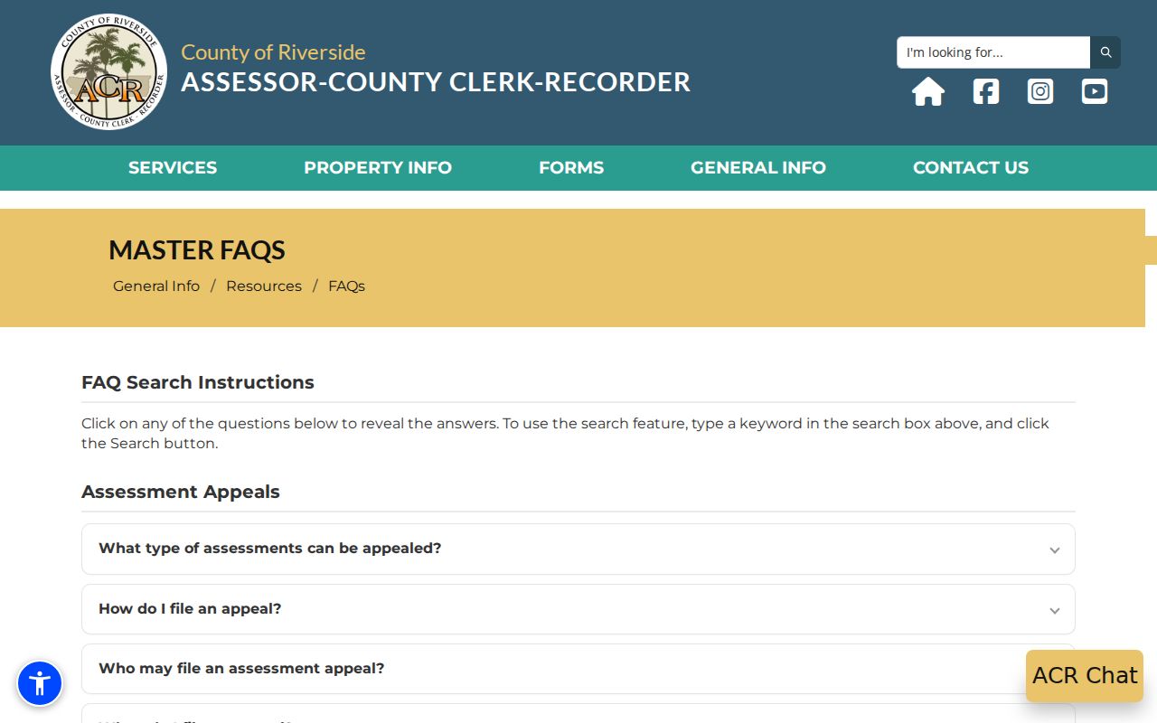 Beaumont street directory Riverside County assessor property information