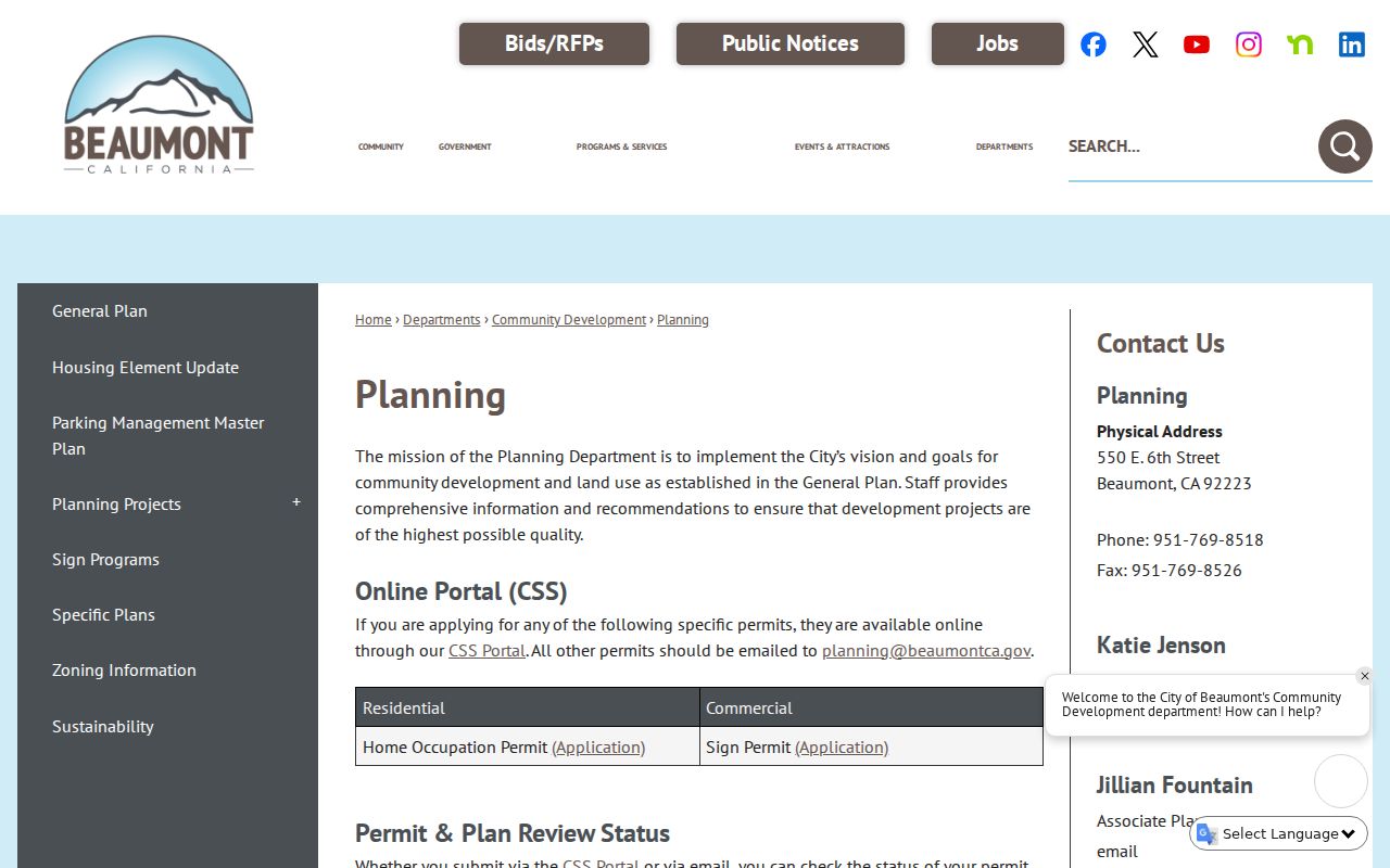 Beaumont ZIP code directory planning and permit context